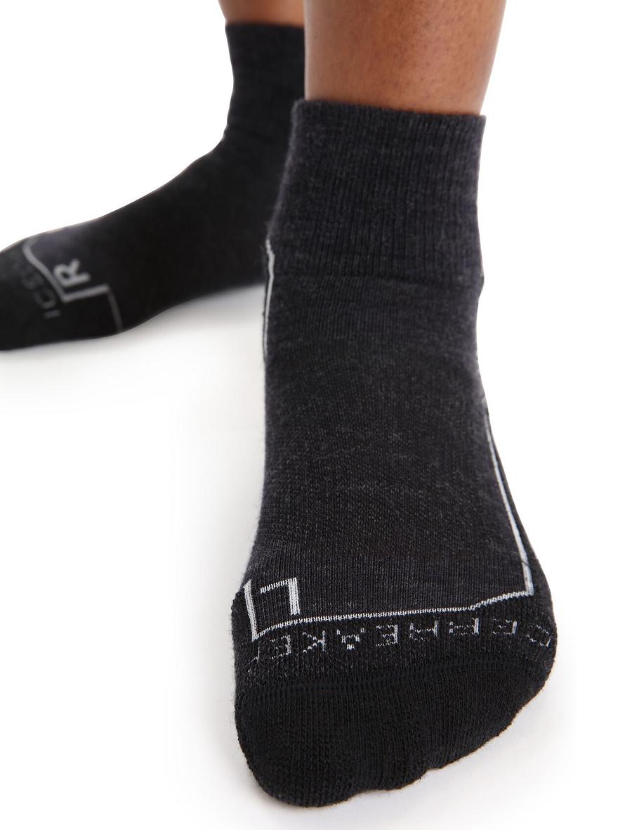 Women's Icebreaker Merino Hike+ Light Mini Socks Jet Heather | CA 1500BEXC